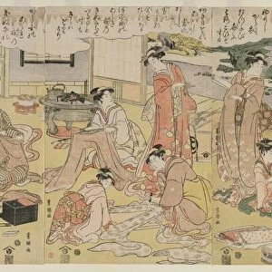 Women Making Clothing, early 1790s. Creator: Utagawa Toyokuni (Japanese, 1769-1825)