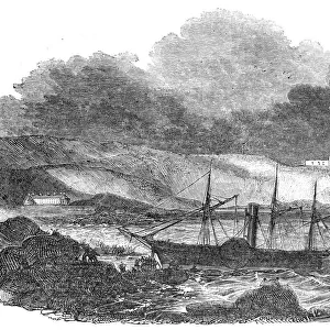 Wreck of "The Vanguard"steamer, off Cork Lighthouse, 1844. Creator: Unknown