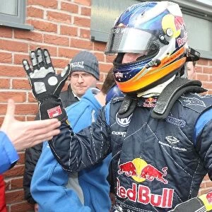 British Formula Three Championship: Daniel Ricciardo Carlin Motorsport celebrates his win in Parc Ferme