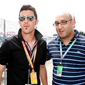 Formula One World Championship: David Villa Valencia CF football with Alam Khan F1 Journalist forThe National Newspaper Abu Dhabi