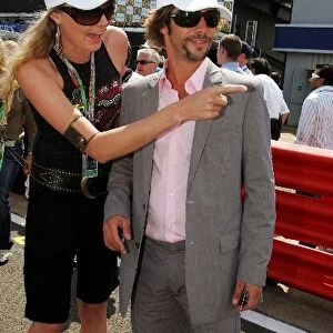 Formula One World Championship: Jodie Kidd and Jay Kay on the grid