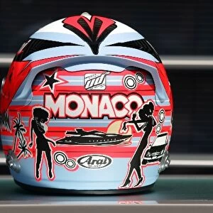 Formula One World Championship: Monaco GP helmet design for Kimi Raikkonen McLaren, rear view