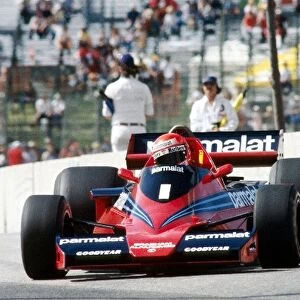 Formula One World Championship: Niki Lauda Brabham BT46 retired from second position on lap 28 with electrical problems