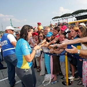 Formula One World Championship: Renault fans during the pitlane walkabout