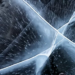 Beautiful ice patterns on lake surface