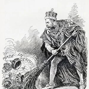Cartoon From A 1917 Edition Of Punch Magazine Congratulating King George V Of England For Abolishing German Titles Held By Members Of The British Royal Family. From The Year 1917 Illustrated, Published London 1918