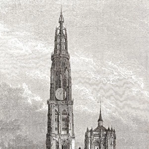 The Cathedral Of Our Lady Antwerp Belgium 19th Century