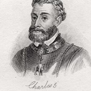 Charles V 1500-1558 Holy Roman Emperor 1519-58 And As Charles I King Of Spain 1516-56 Archduke Of Austria From The Book Crabbs Historical Dictionary Published 1825