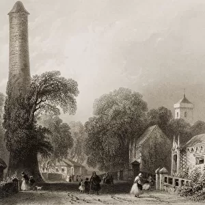 Clondalkin, Ireland. Drawn By W. H. Bartlett, Engraved By R. Wallis. From "The Scenery And Antiquities Of Ireland"By N. P. Willis And J. Stirling Coyne. Illustrated From Drawings By W. H. Bartlett. Published London C. 1841