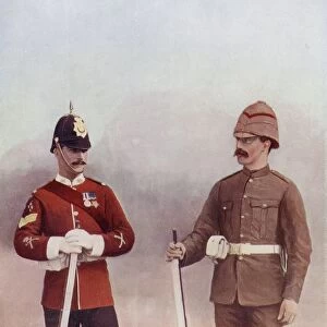 Colour Sergeant And Private Of The Gloucestershire Regiment During The Late 19Th Century. From The Book South Africa And The Transvaal War, Volume 1 By Louis Creswicke, Published 1900