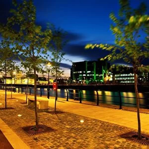Dublin, Co Dublin, Ireland; Custom House And International Financial Services Centre Next To The River Liffey
