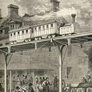 The Elevated Railway, Broadway, New York, America In The 19Th Century. From The Worlds Inhabitants By G. T. Bettany Published 1888
