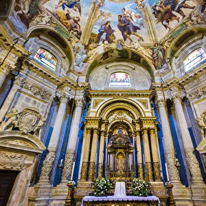 Interior of Cathedral of Syracuse on Ortygia, Syracuse, Sicily, Italy