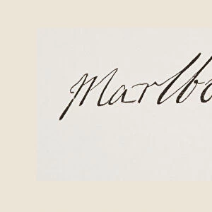 John Churchill, 1St Duke Of Marlborough, 1650 To 1722. English General. His Signature. From The National And Domestic History Of England By William Aubrey Published London Circa 1890