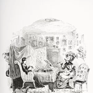 Kate Nickleby Sitting To Miss La Creevy Illustration From The Charles Dickens Novel Nicholas Nickleby By H. K. Browne Known As Phiz