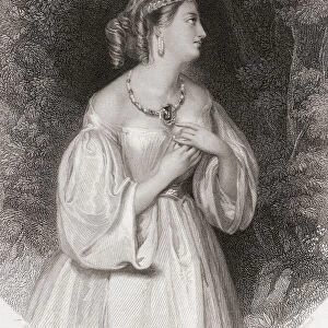 Lavinia. Principal female character from Shakespeares play Titus Andronicus. From Shakespeare Gallery, published c. 1840