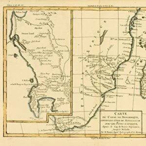 Map Of Southern Africa And Madagascar, Circa. 1760. From "Atlas De Toutes Les Parties Connues Du Globe Terrestre "By Cartographer Rigobert Bonne. Published Geneva Circa. 1760