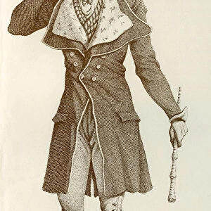 Mens Fashion During The French Revolution. Les Incroyables. Members Of A Fashionable Aristocratic Subculture In Paris During The French Directory. From Illustrierte Sittengeschichte Vom Mittelalter Bis Zur Gegenwart By Eduard Fuchs, Published 1909