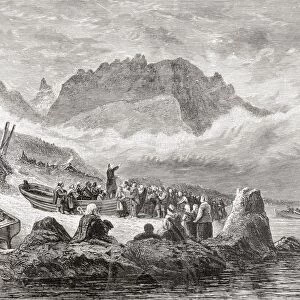 An Open Air Religious Service On The Isle Of Skye, Inner Hebrides Of Scotland. From The Book Scottish Pictures Drawn With Pen And Pencil By Samuel G. Green Published 1886