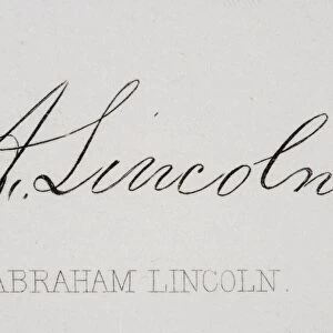 Signature Of Abraham Lincoln 1809 To 1865 16Th President Of The United States 1861 To 65