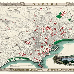 George Bradshaws Plan of Naples, Greece 1896