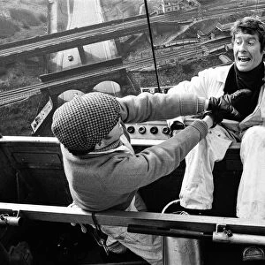 Actor Michael Crawford filming scenes for the BBC series "Some Mothers Do
