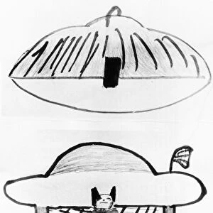 Air UFOs childrens drawings of The Thing they saw in a field 2oo yards from where