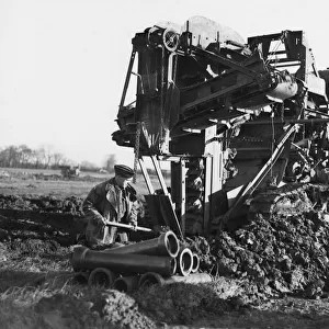 Allied trenching machine manned by the R. A. F during Second World War