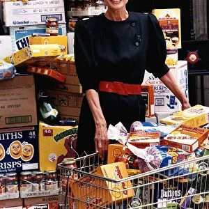 Audrey Hepburn actress launching the Supermarket Campaign for Unicef July 1989