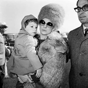 Barbra Streisand arrives at Heathrow Airport with her son Jason Gould