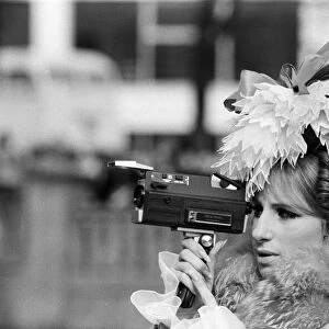 Barbra Streisand on the set of "On a Clear Day You Can See Forever"