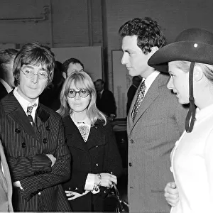 Beatles files 1967 John Lennon & Cynthia at London motor show talking to sales
