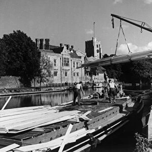 Boats on the River Medway, showing the Archbishops Palace in the background in