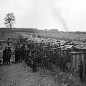 Earthwork defences and bomb proof shelters built by the Belgians