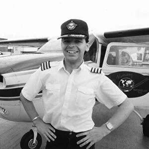 Gary Numan with one of the new planes he had bought September 1981
