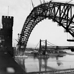 General view showing the new Runcorn - Widnes bridge in the final stages of construction