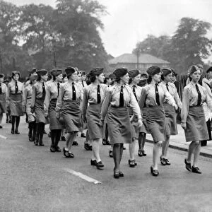 Girls of the Womens Air Training Corps attend a church parade at Christ Church in