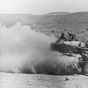 Israeli troops training in the Negev Desert, with a Centurion tank. June 1967