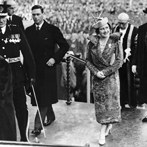 King George VI with Queen Elizabeth at Norwich City Hall with the Lord