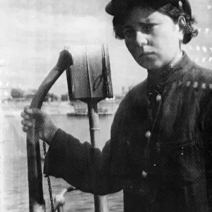 Maria Parpetova who works as a mate aboard a passenger steamer on the Volga River in