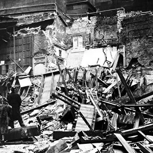 Members cloakroom and cloisters at the House of Commons bombed during WW2 air raid