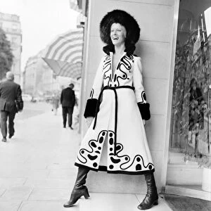 Paris fashions: Pictures taken at Louis Feraud. Model Christine in white wool Zipp front