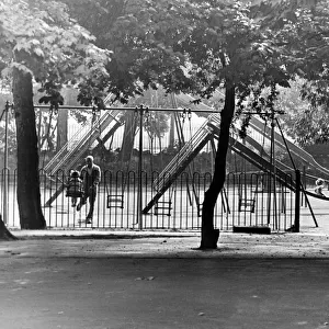 The playground in Albert Park, Middlesbrough, North Yorkshire. Circa 1983