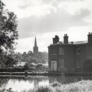 A quiet corner of Kings Norton - the parish church seen from the canal