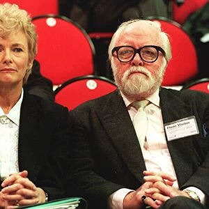 Richard Attenborough and Glenys Kinnock sit watching the debate at the annual labour