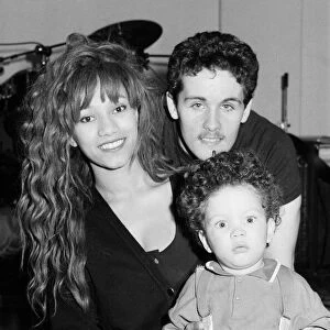 Scarlet Fantastic, music group bass player Danny Shannon with wife Angela and son Daniel