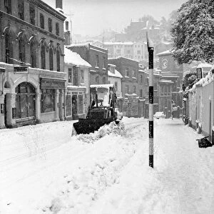 Snow plough in Abbey Road, Torquay January 1963