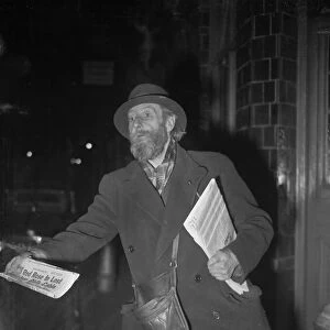 The Star evening newspaper being sold on the streets of London circa 1950 Newspaper