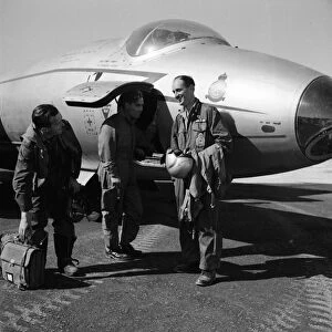 Suez Crisis 1956 The crew of a Canberra bomber relax after returning to their base