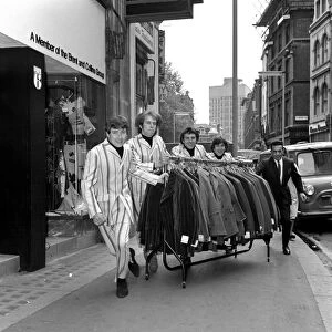 The Troggs pictured together outside "Take Sir"boutique in Wardour Street